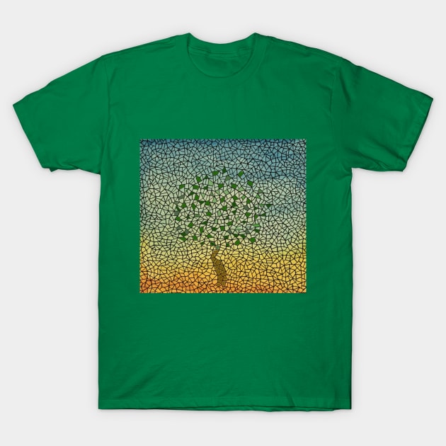 Pattern Tree of Life in Stain Glass T-Shirt by PoetandChef